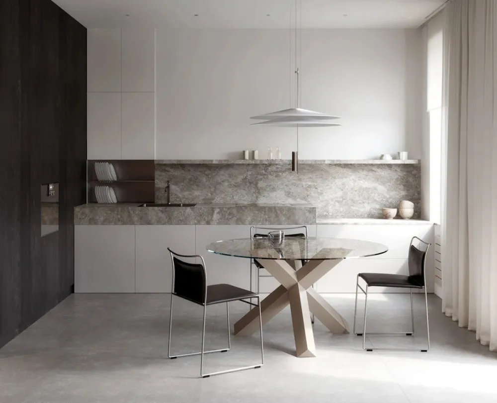 151㎡ 现代极简私宅,“石”光里的低调奢华