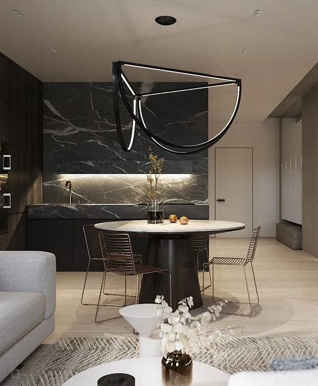 高级灰 轻奢,120㎡现代私宅