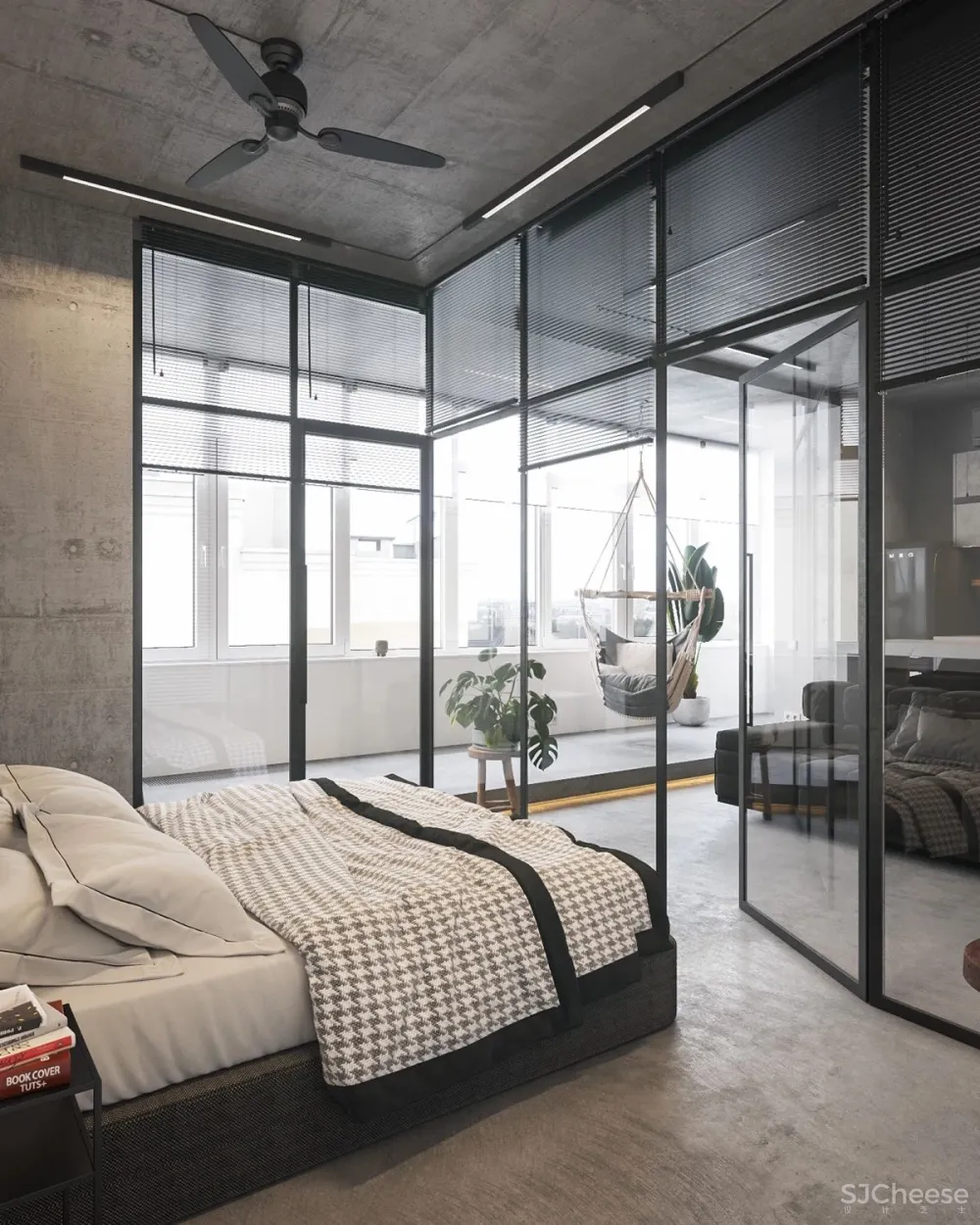 70㎡ 的 LOFT，裸装的混凝土空间也可以很温馨！