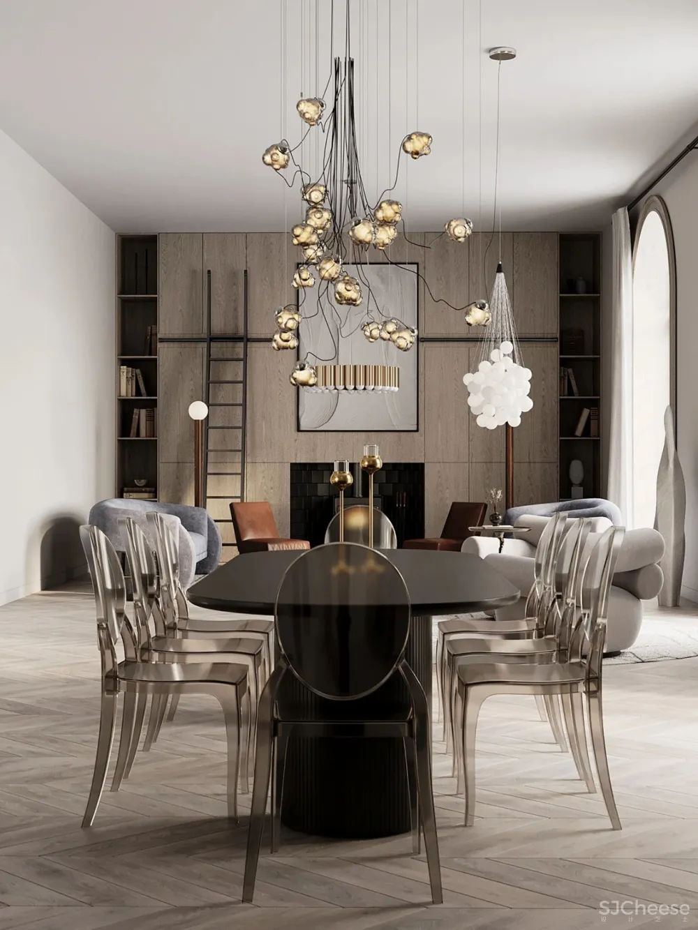 黄铜 原木,优雅的轻奢居所