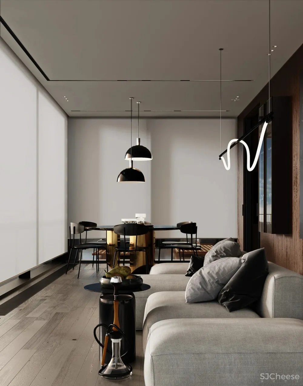 305㎡现代顶层复式,豪宅的正确打开方式!