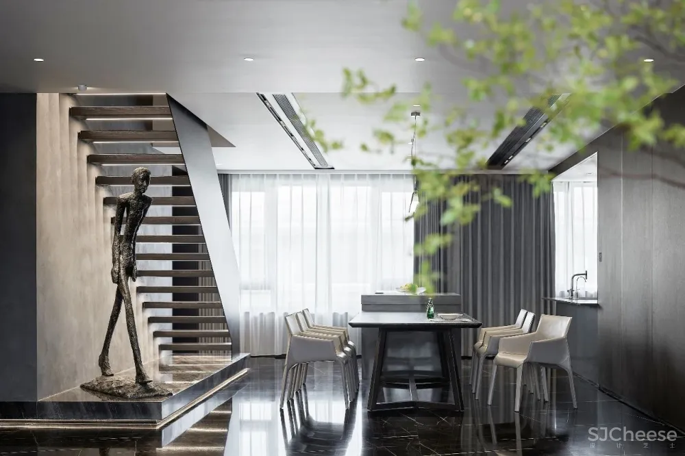 半挑空,现代简约大复式!