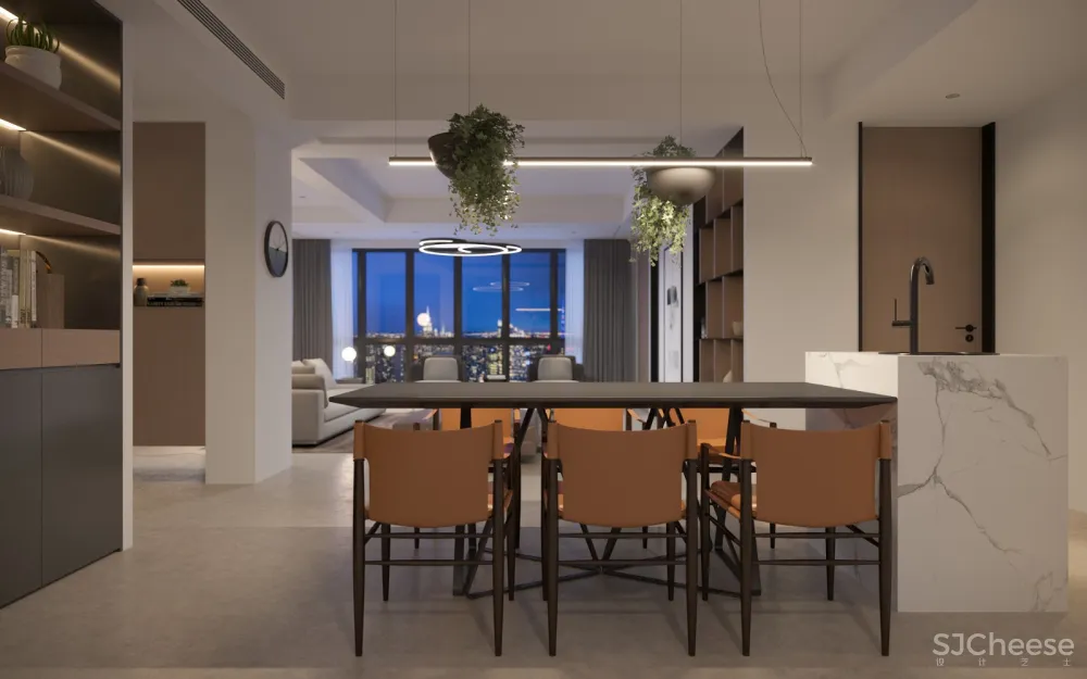 MIC视觉|高层客餐厅夜景