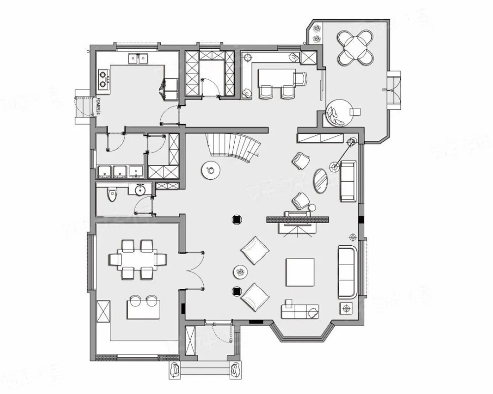 去别墅风装修,这个300㎡美得清新脱俗