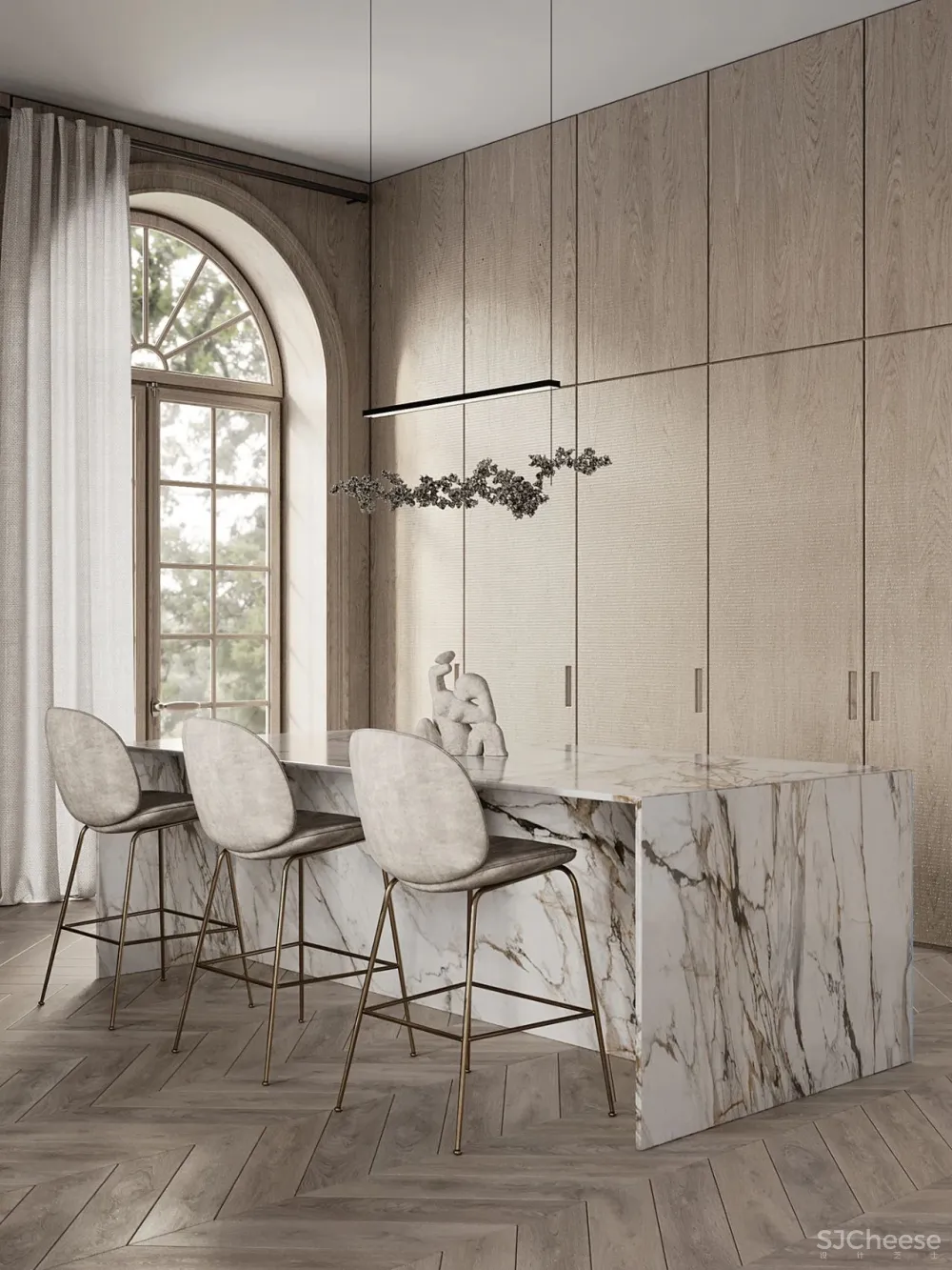 黄铜 原木,优雅的轻奢居所