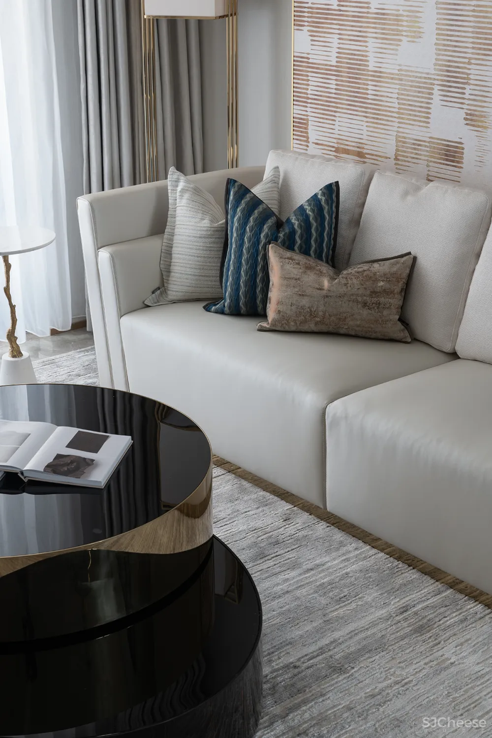 大气精致的155㎡住宅，一抹蓝色唤醒时尚气息！