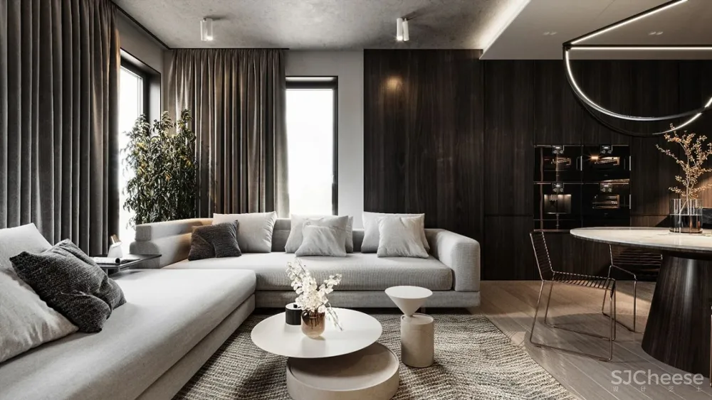 高级灰 轻奢,120㎡现代私宅