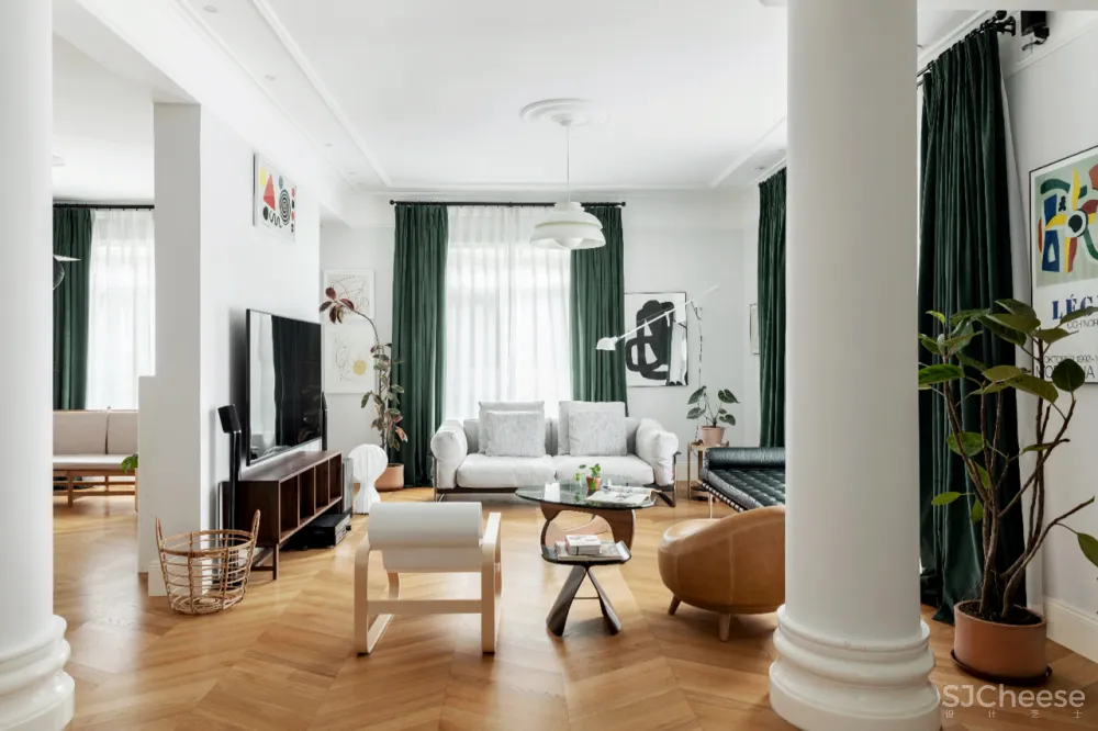 去别墅风装修,这个300㎡美得清新脱俗