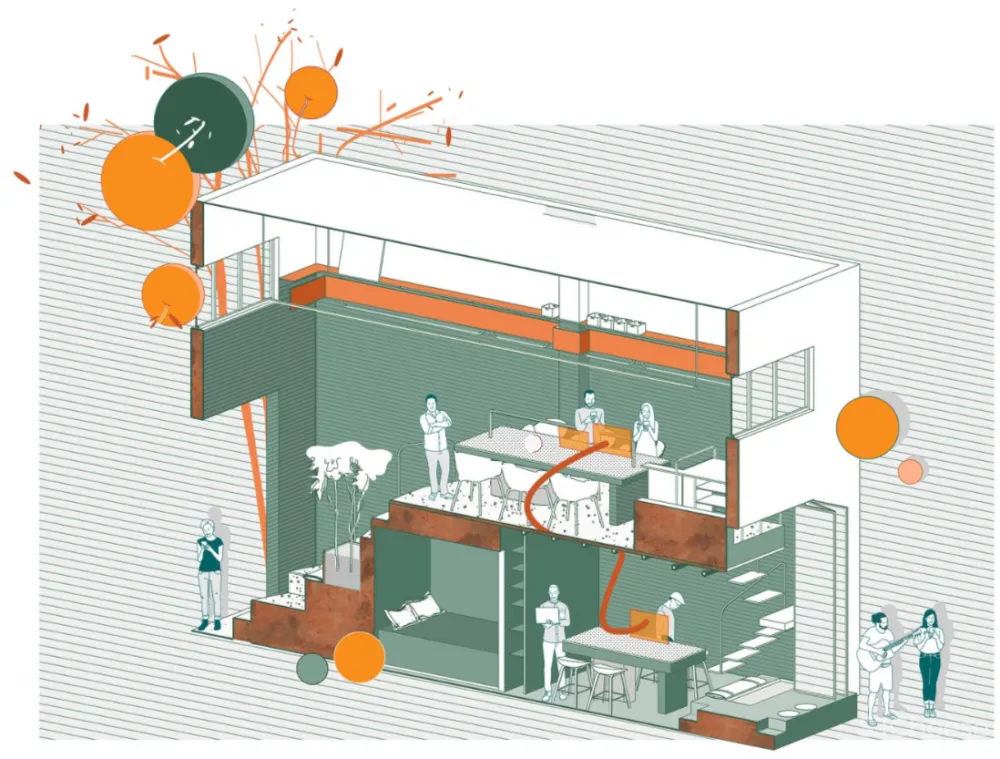 离宅半米 30平的工作室装12人,有植被还能办沙龙?