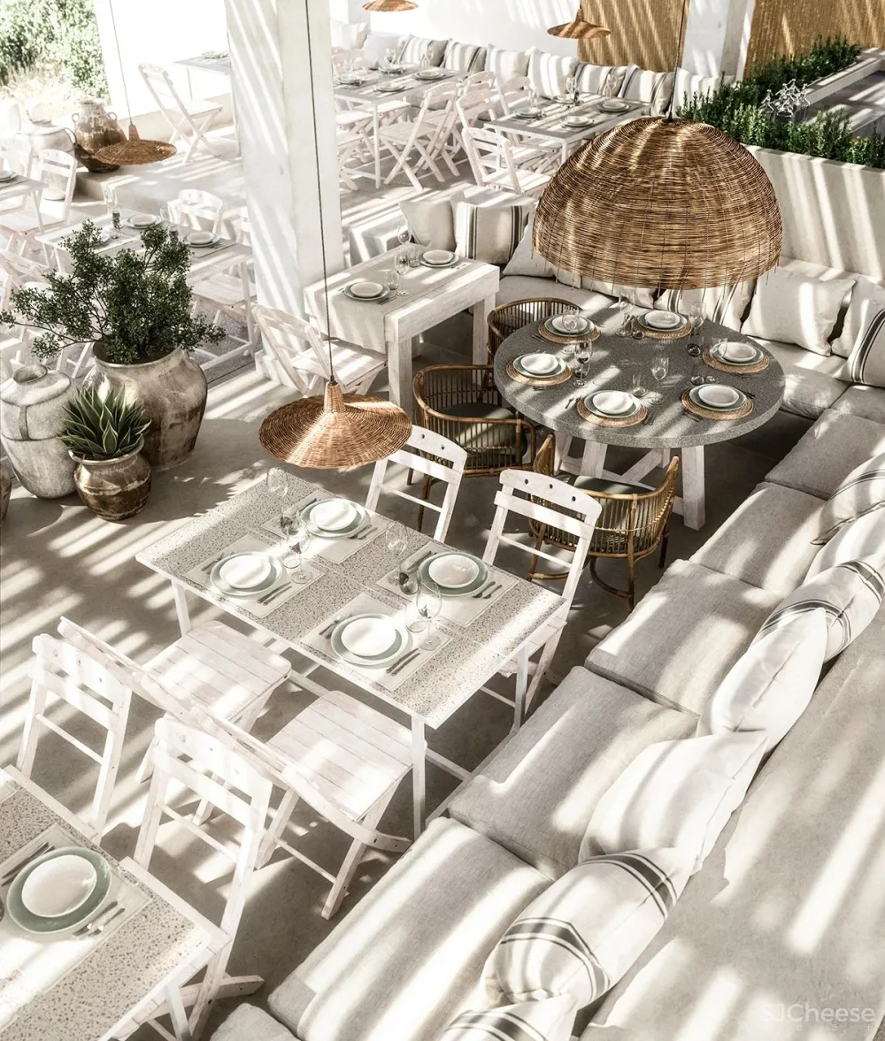 地中海风餐厅,用餐讲究的是环境与心情