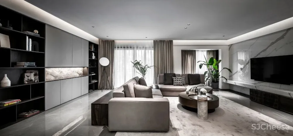 300㎡现代风大宅,下沉式庭院太棒了!