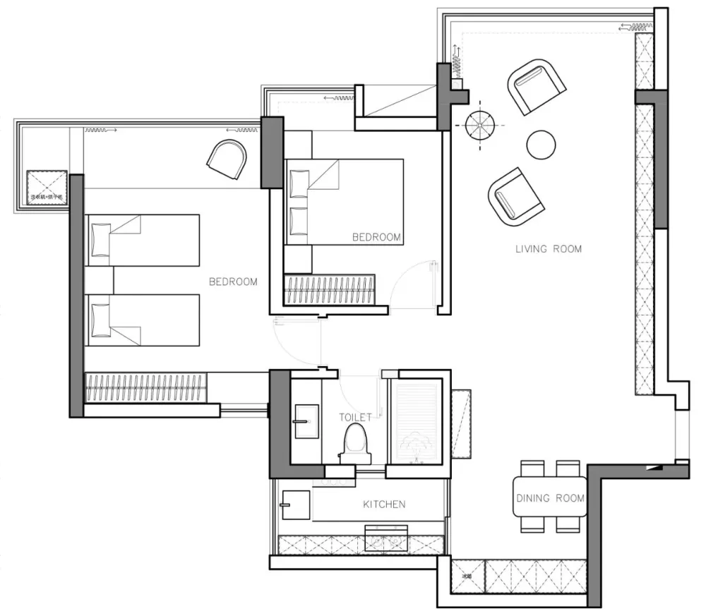 二胎之家的76㎡两居室,客厅竟看上去空无一物,简约舒适、收纳超多……