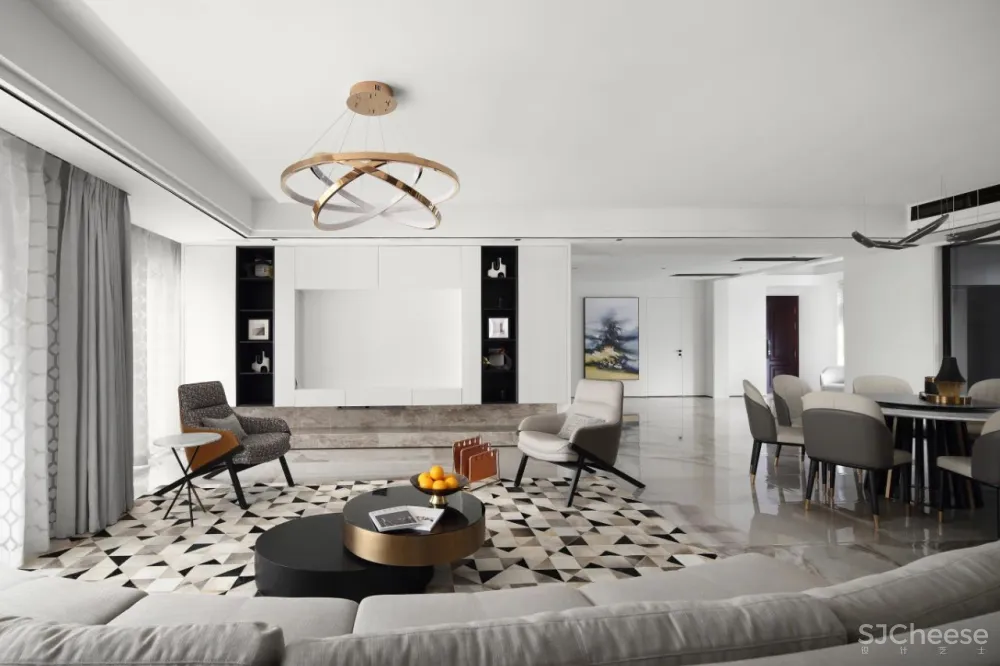 设计师丁捷:270㎡现代极简大宅,繁华之中的静谧空间