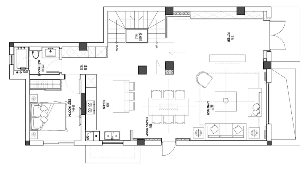 互动社交厅 大尺度起居套间,减压治愈的家 赫设计