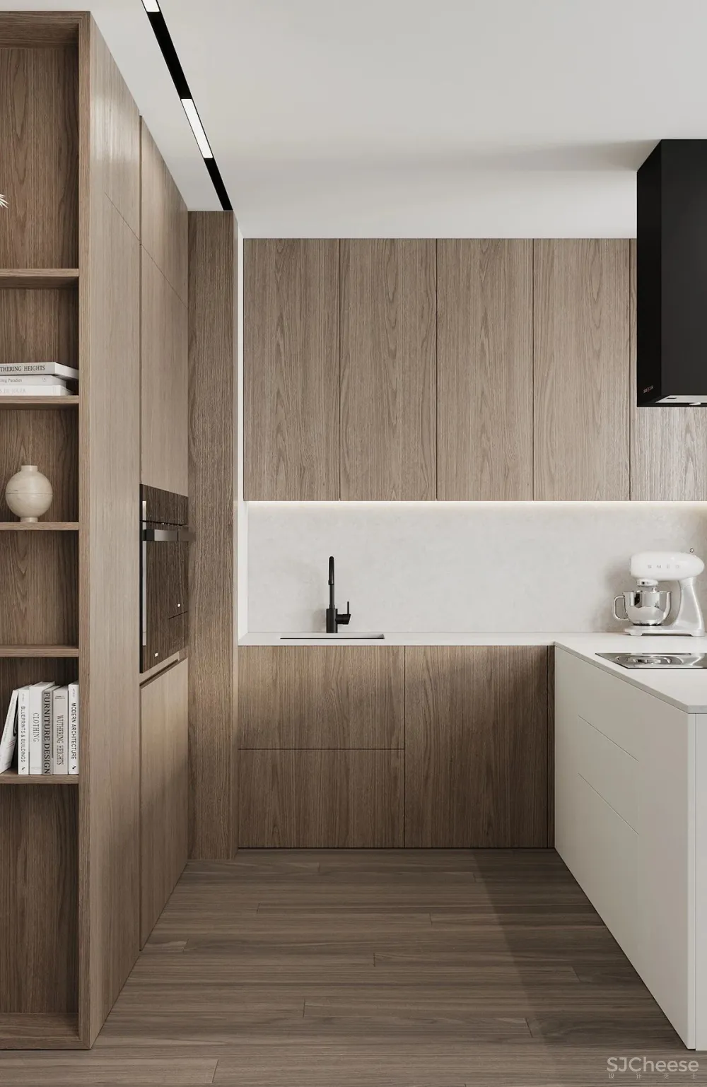 80㎡ 的极简公寓,原木与大白墙构成的舒适空间