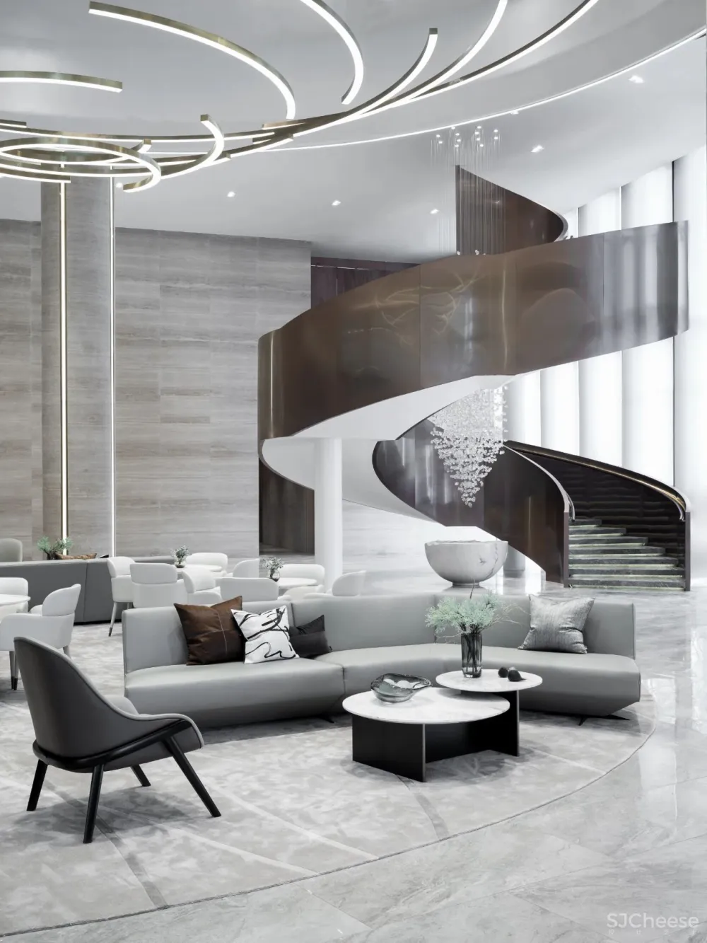 几朵设计 曲线悠游处,光影照花筑