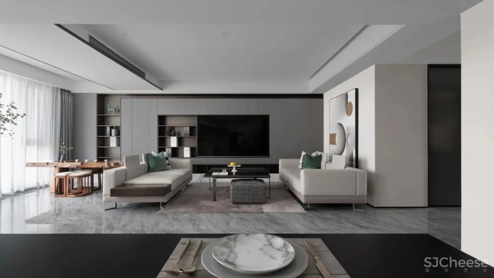 忱意设计:260㎡ 意式极简风叠墅,还原设计本真