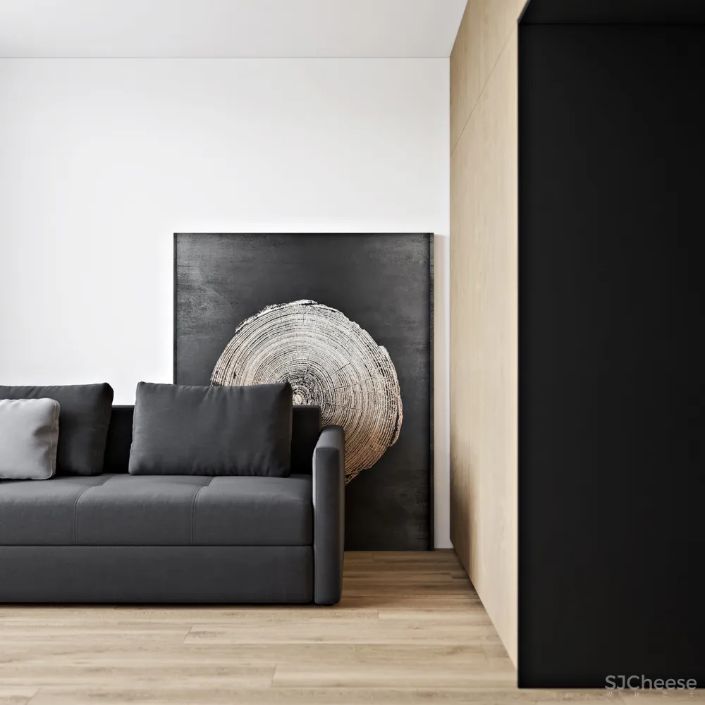 102㎡ 高级黑,墙面这么拼房间更显高