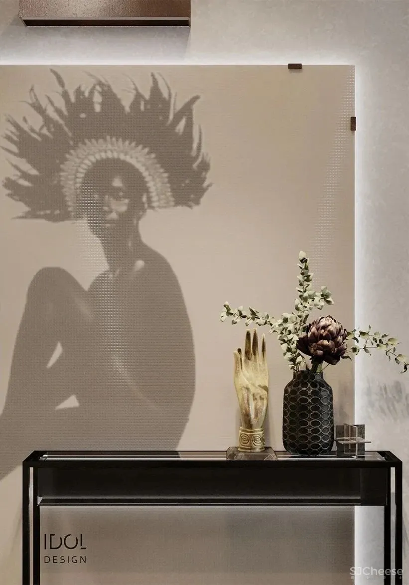 122m²轻奢私宅,红与黑,竞芳菲