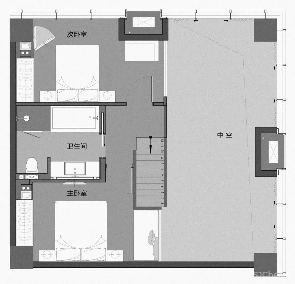 ADF后象设计 武汉「国采公寓T2」三套LOFT现代公寓