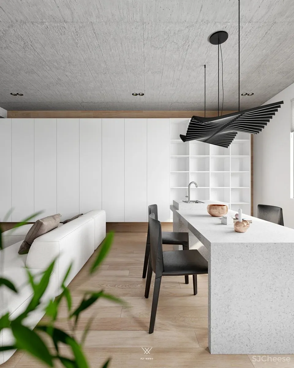 100㎡现代极简,两套相邻小公寓,合并装一起,打造慵懒的舒适