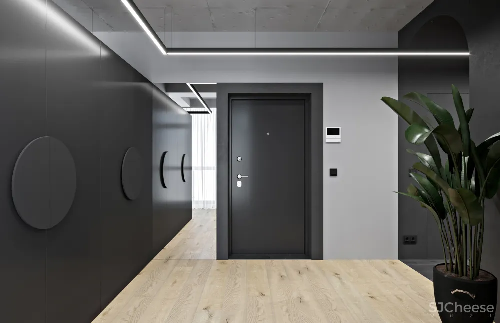 102㎡ 高级黑,墙面这么拼房间更显高