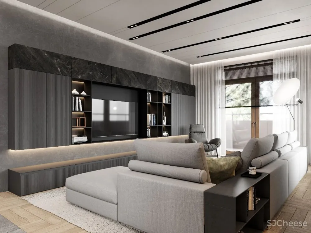 灰白色 原木,宁静简练的舒适感!