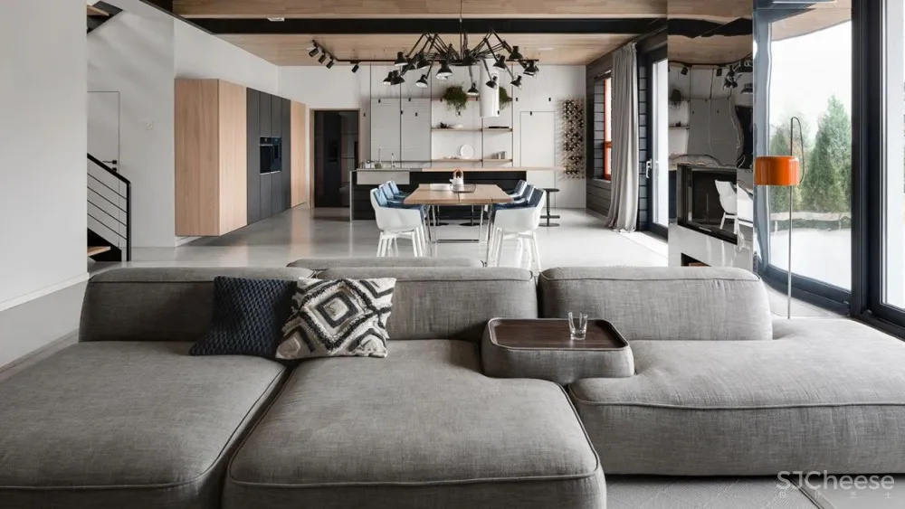 310㎡水泥灰 原木,质朴舒适!