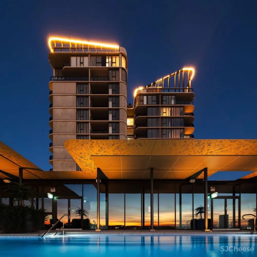 大尺度22米高人工瀑布 顶层无边泳池 生态豪宅新玩法