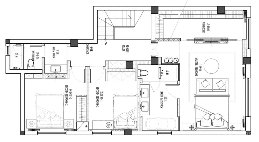 互动社交厅 大尺度起居套间,减压治愈的家 赫设计