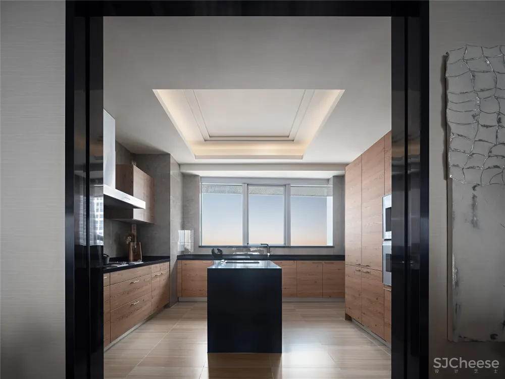 深圳中心·天元 383㎡ 平层公寓样板房,大尺度格局比别墅还大气