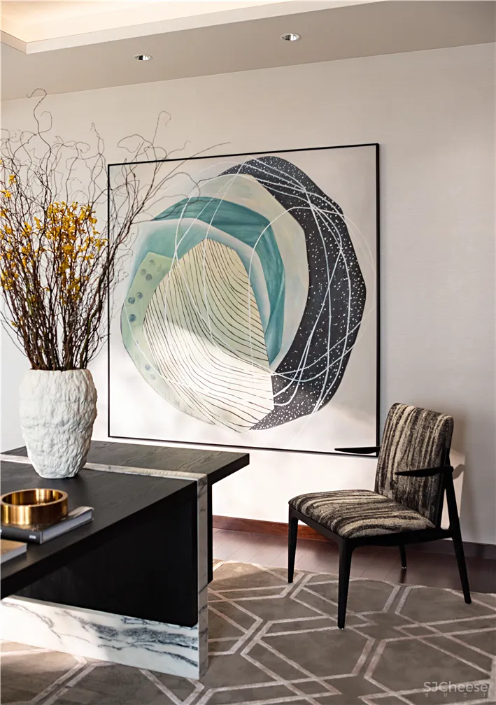 深圳中心·天元 383㎡ 平层公寓样板房,大尺度格局比别墅还大气