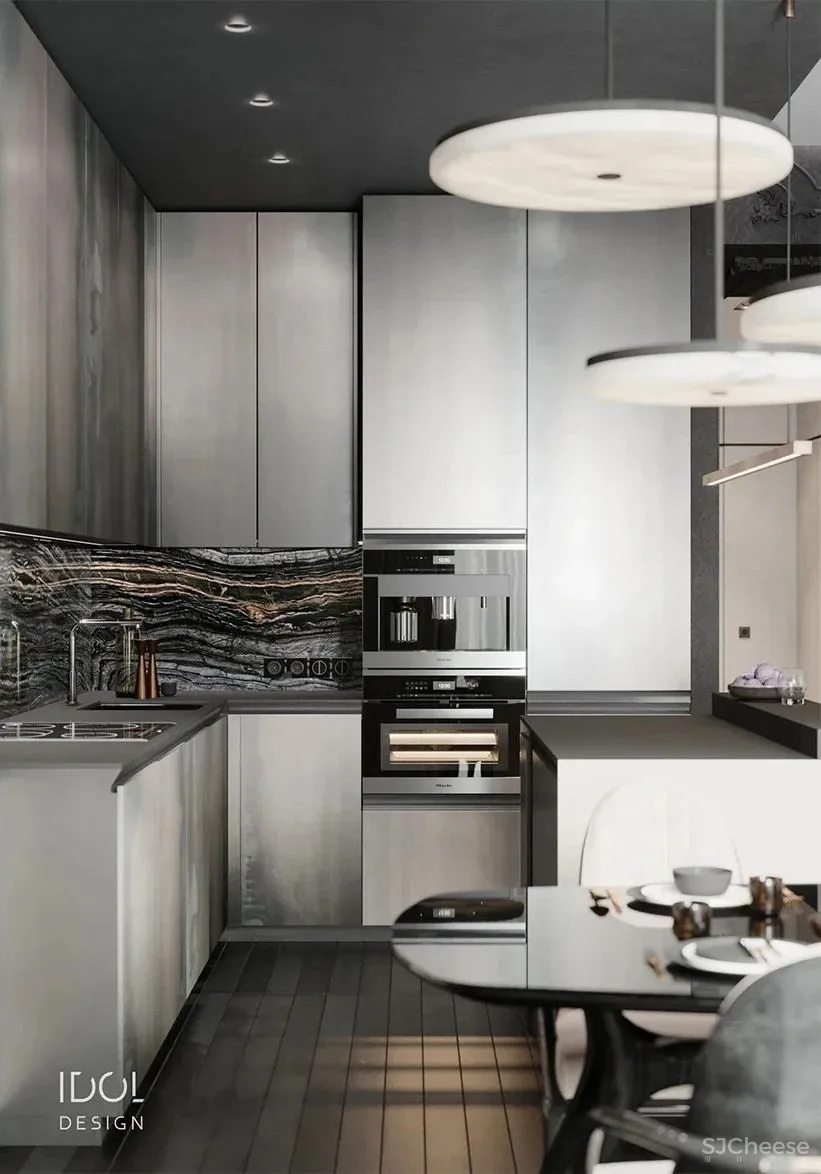 122m²轻奢私宅,红与黑,竞芳菲