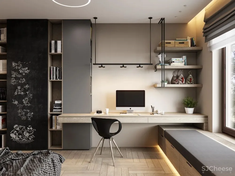 灰白色 原木,宁静简练的舒适感!