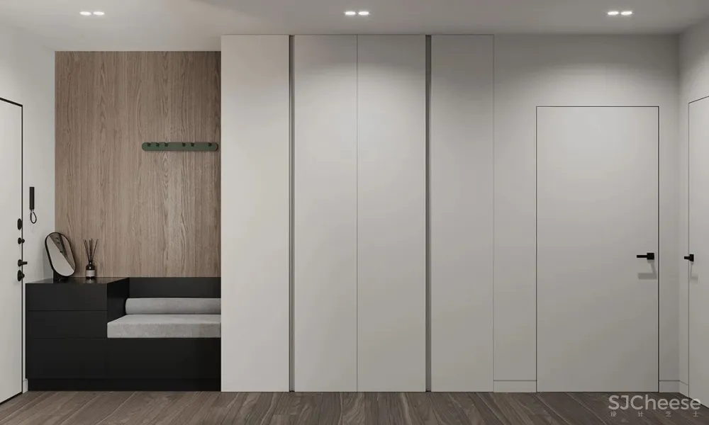 80㎡ 的极简公寓,原木与大白墙构成的舒适空间