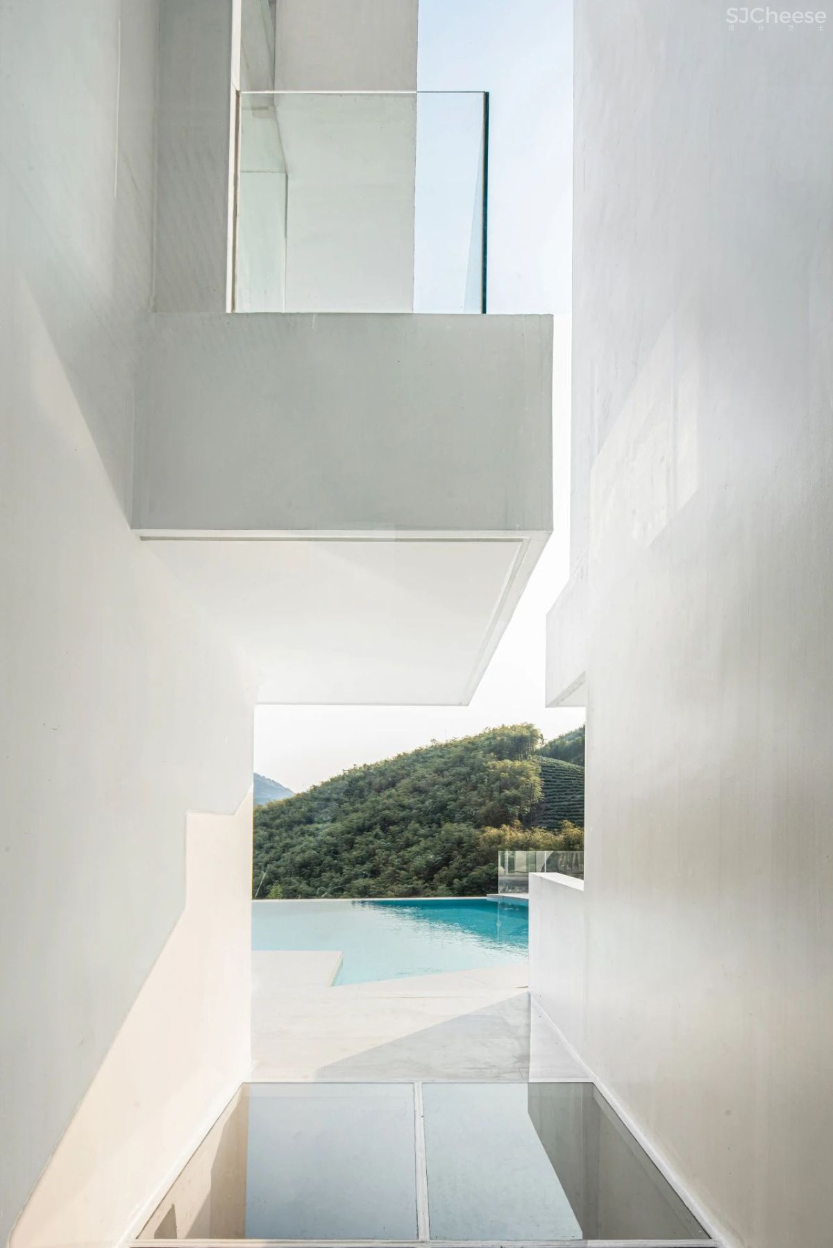 竹海里的极简酒店,美。