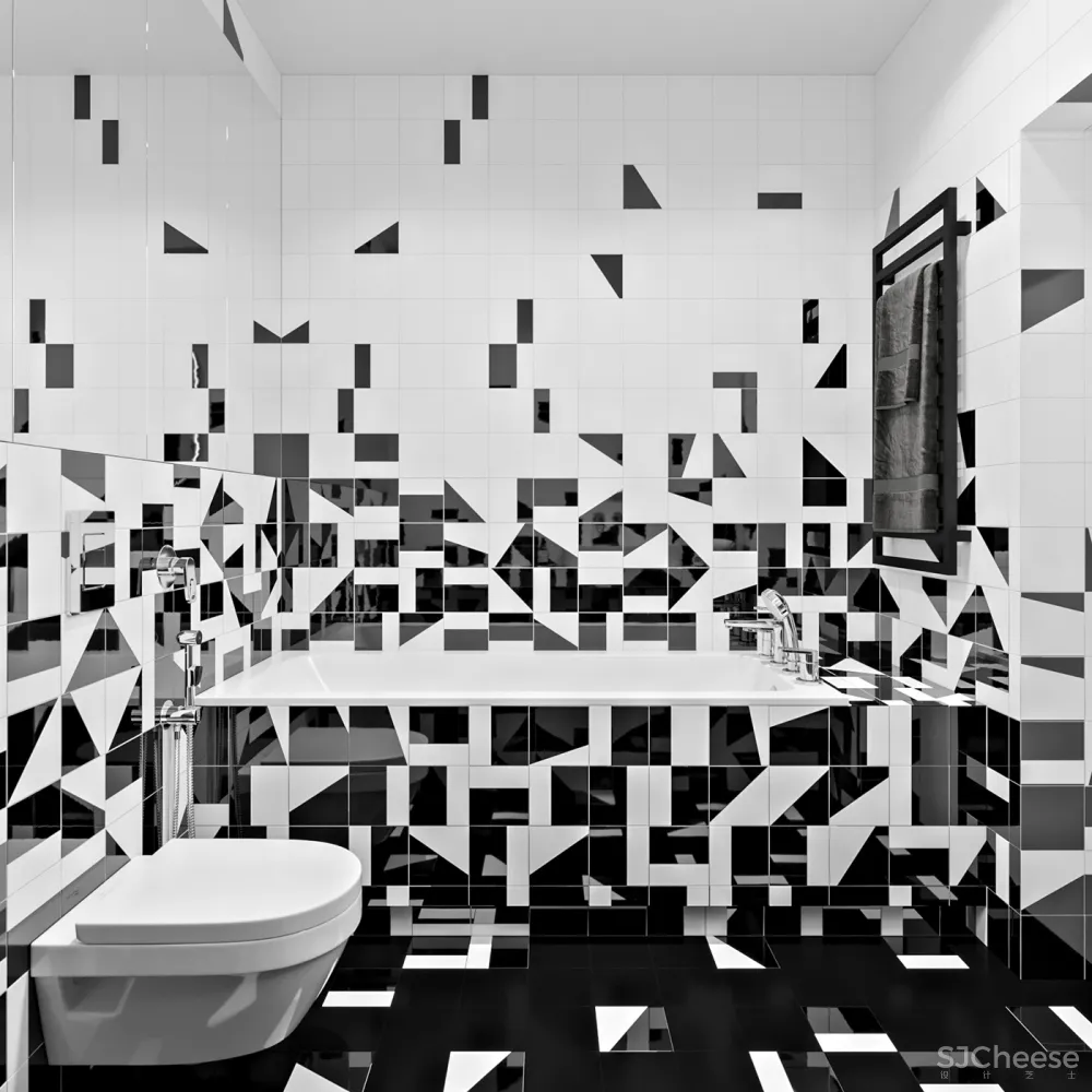 102㎡ 高级黑,墙面这么拼房间更显高