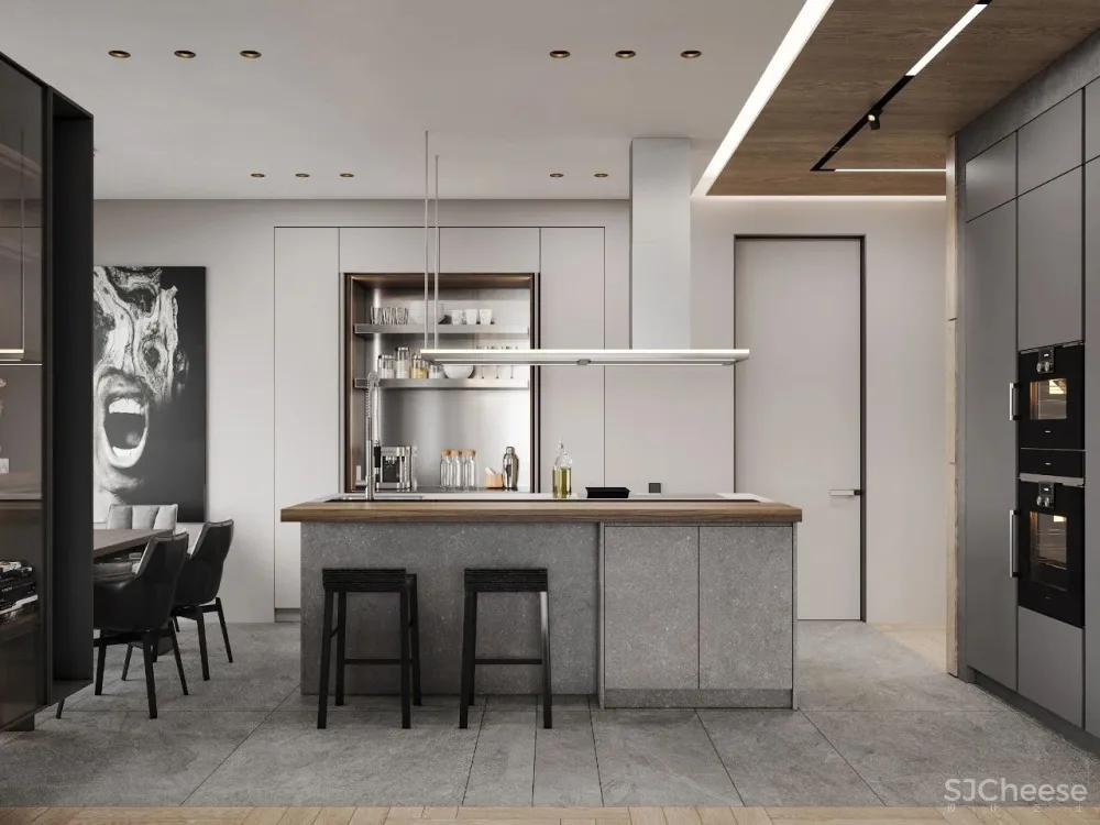 灰白色 原木,宁静简练的舒适感!