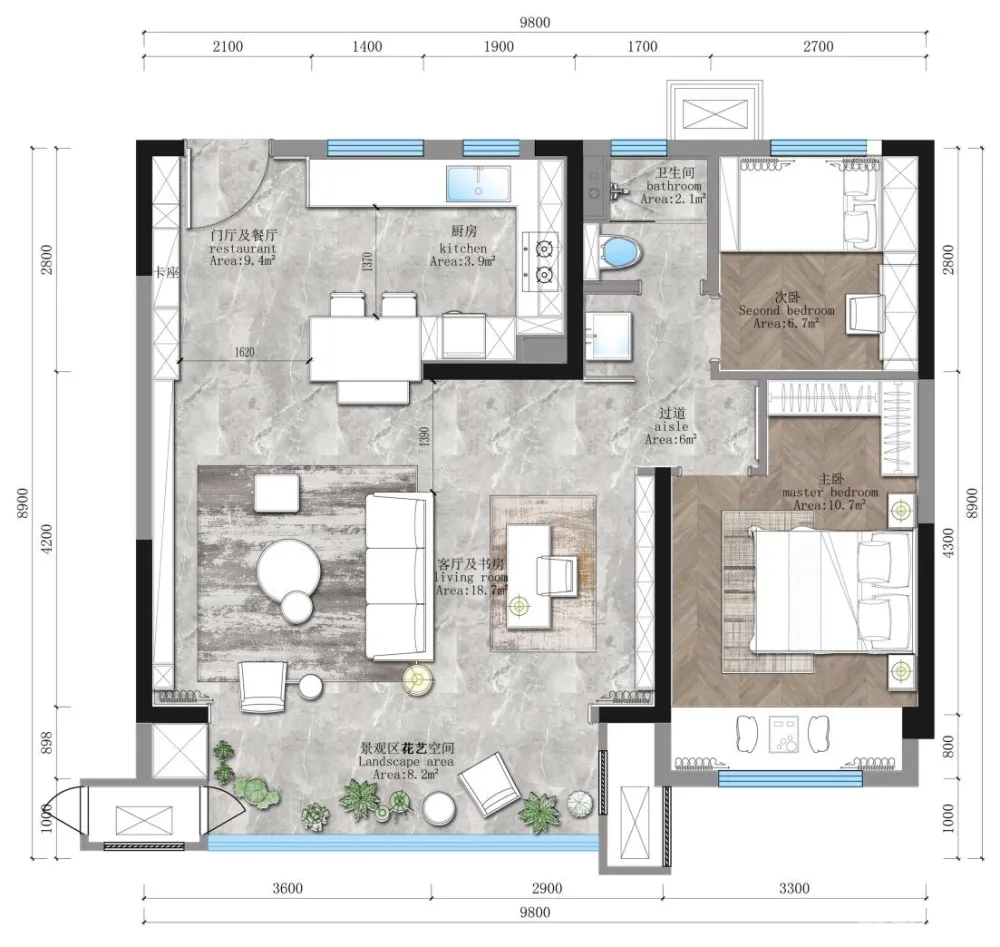 77㎡的小房子，也能住出豪宅体验？打通客餐厨书空间，真实现！