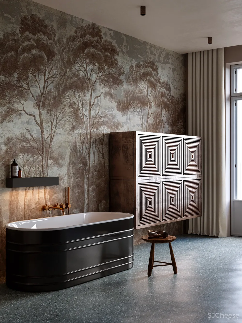 复古轻奢风,诗意般的美宅!