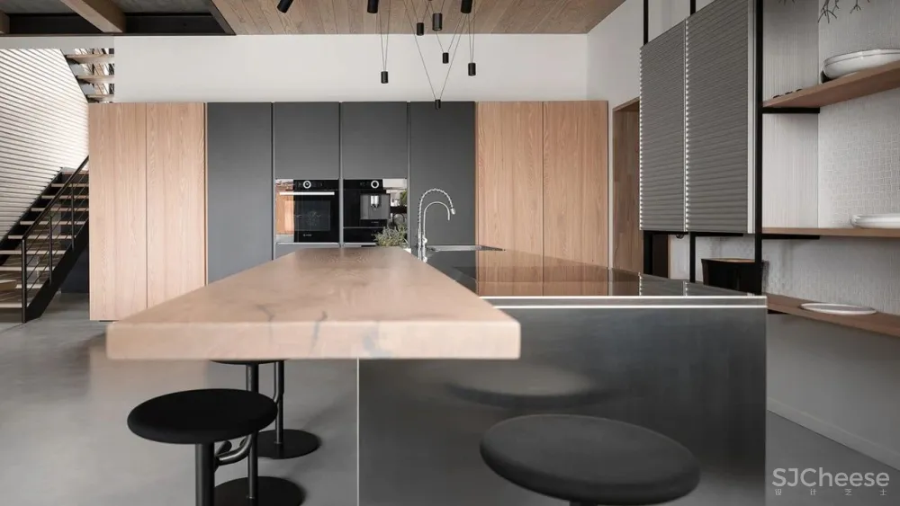 310㎡水泥灰 原木,质朴舒适!