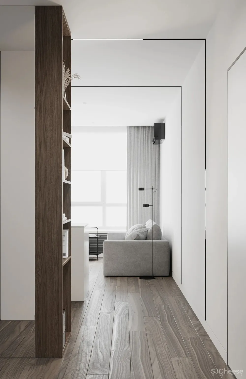 80㎡ 的极简公寓,原木与大白墙构成的舒适空间