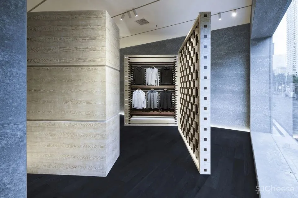 标志性的木材织物墙 HAN精品店设计 ARCHIEE