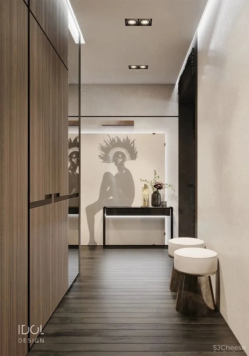 122m²轻奢私宅,红与黑,竞芳菲