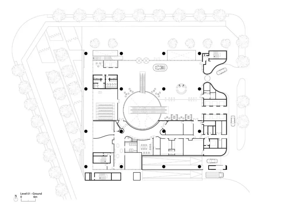 韩国首尔这栋新的总部大楼,吊顶的圆灯太魔性了,密恐慎入!