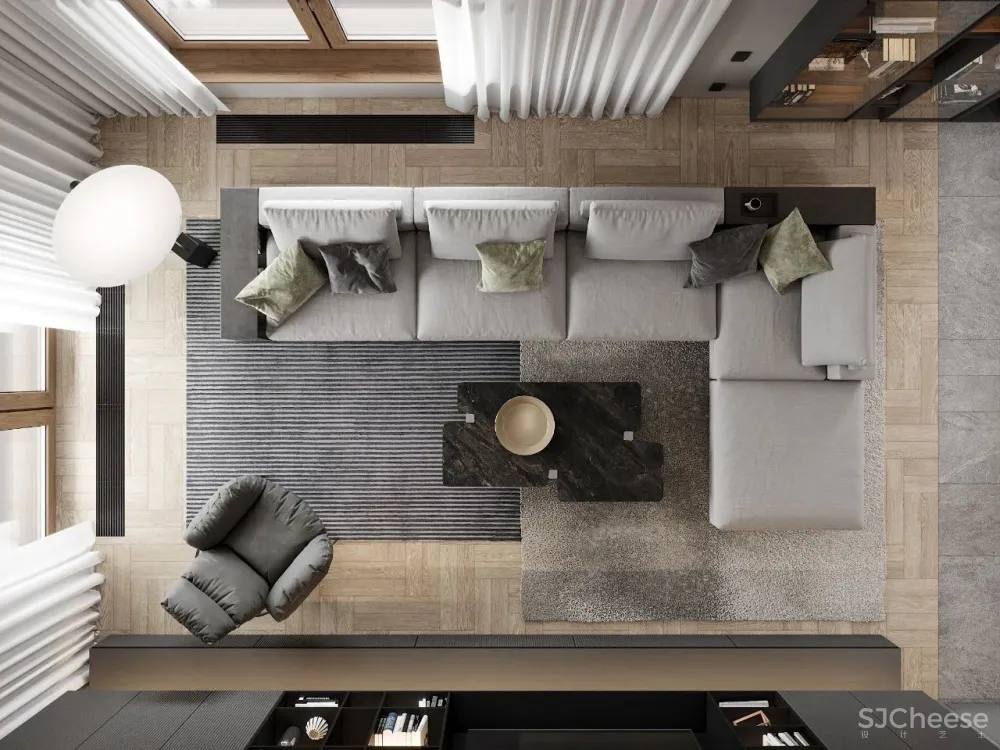 灰白色 原木,宁静简练的舒适感!