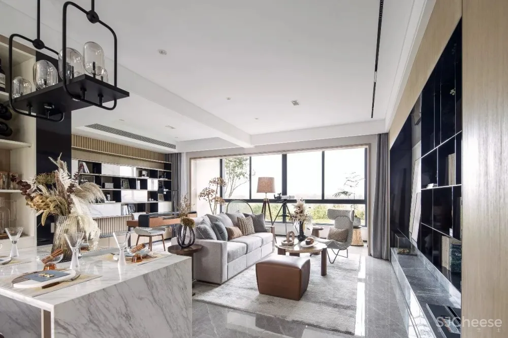 77㎡的小房子，也能住出豪宅体验？打通客餐厨书空间，真实现！