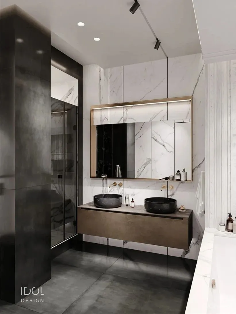 122m²轻奢私宅,红与黑,竞芳菲