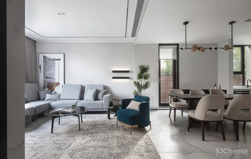 互动社交厅 大尺度起居套间,减压治愈的家 赫设计