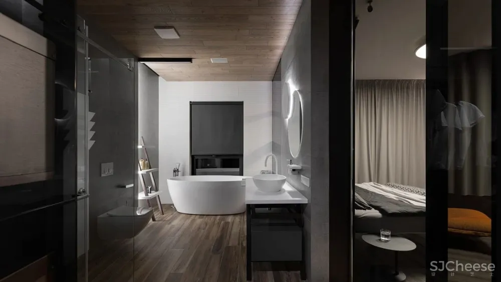 310㎡水泥灰 原木,质朴舒适!